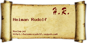 Heiman Rudolf névjegykártya